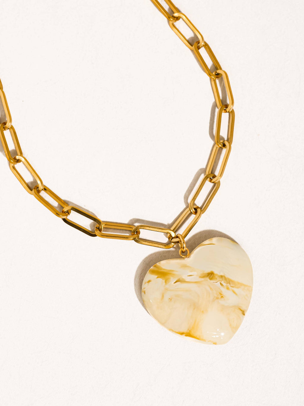 Marble Heart Chain Necklace