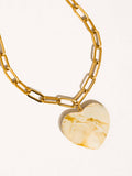 Marble Heart Chain Necklace