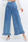 Denim Dreams Ruffle Trouser