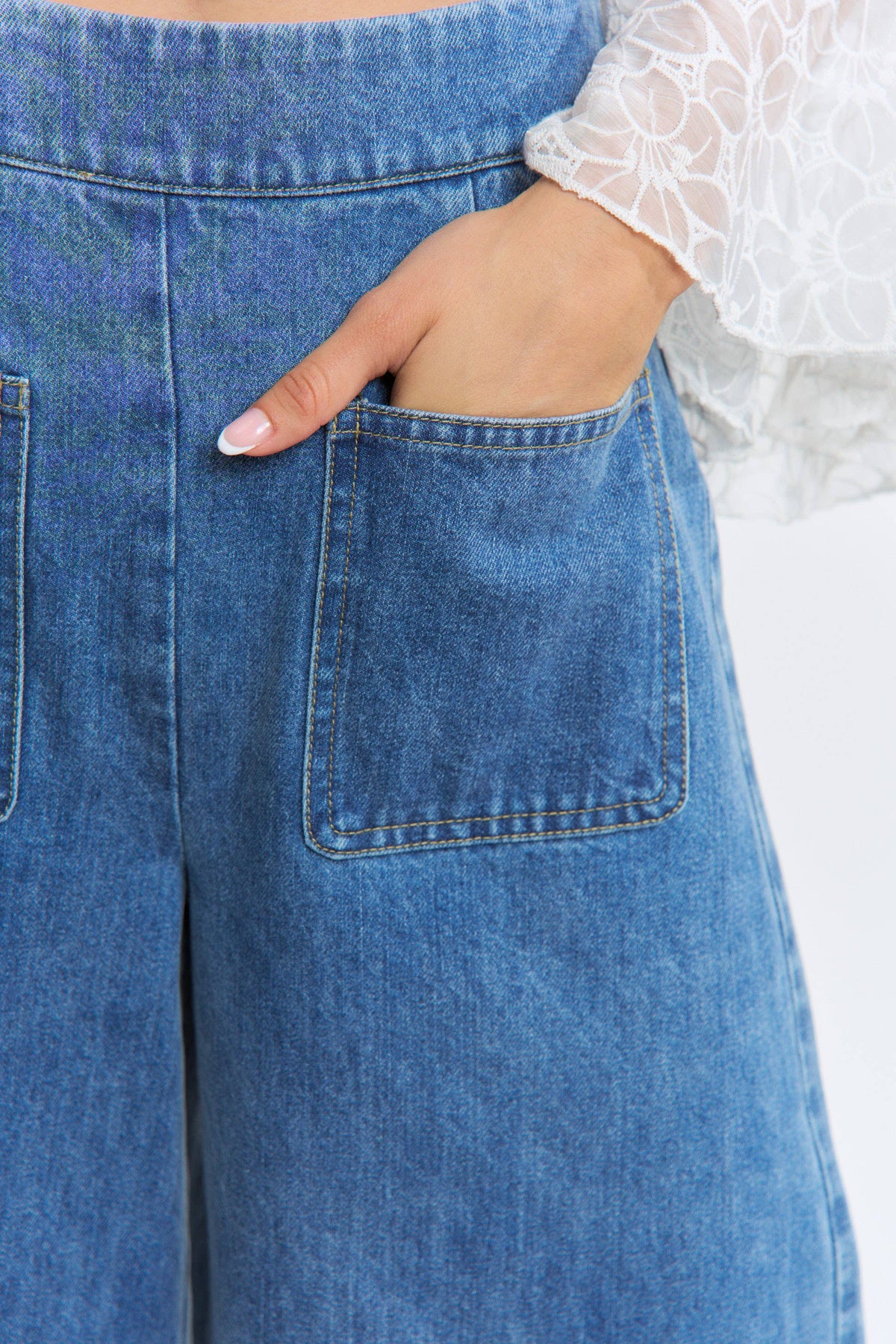 Denim Dreams Ruffle Trouser