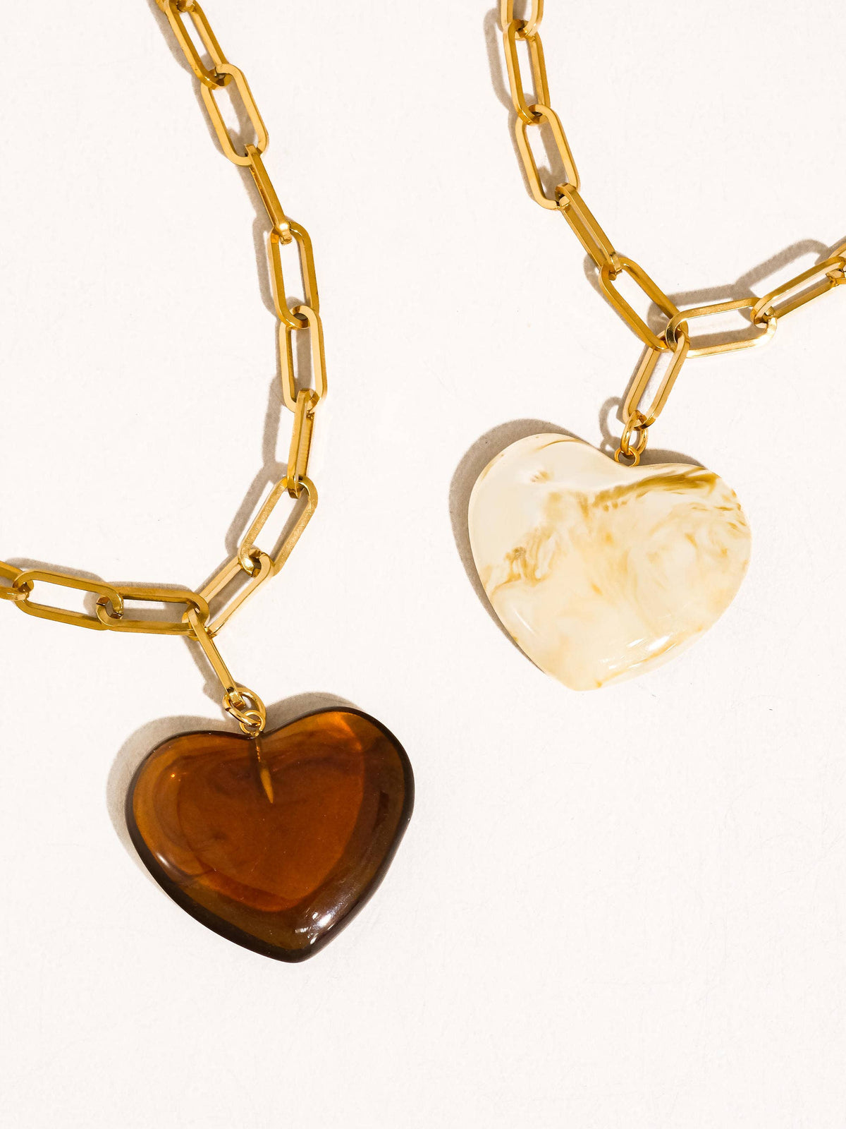 Marble Heart Chain Necklace