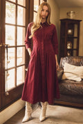 Merlot Collared Midi Dress
