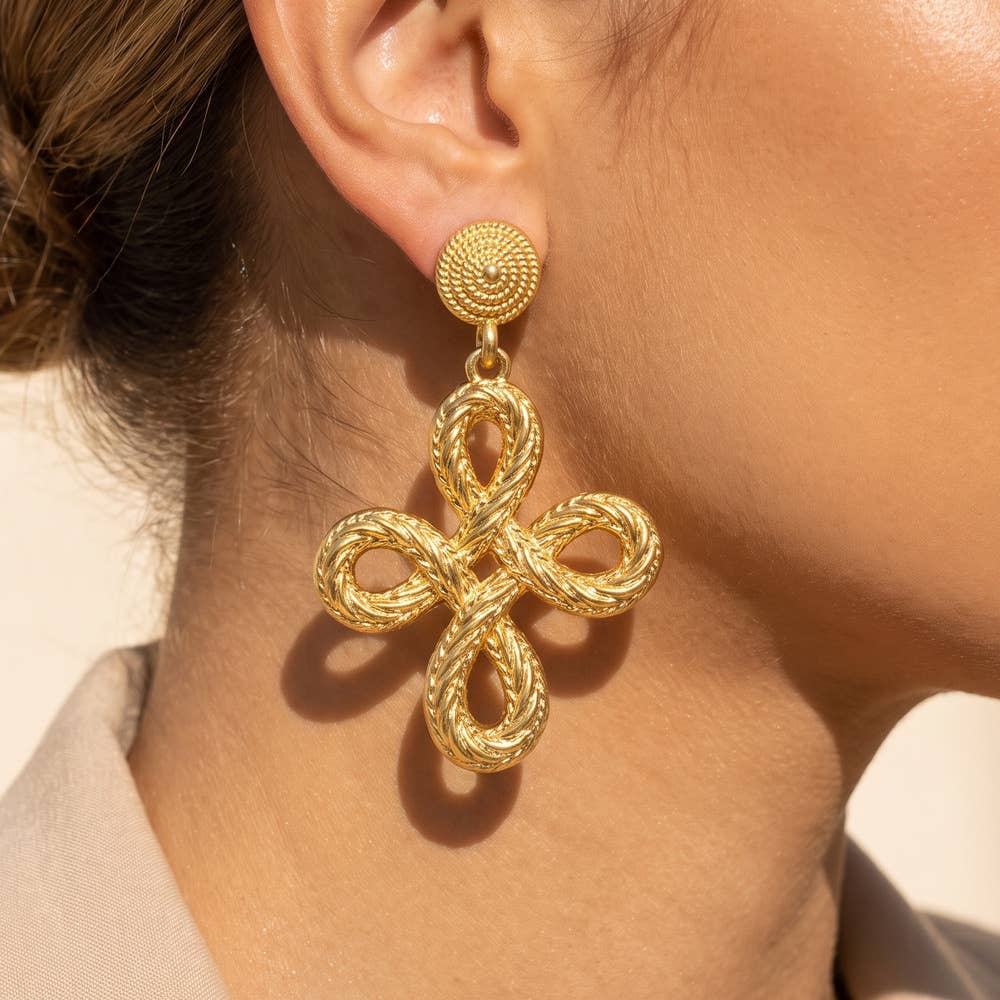 Braided Rope Knot Drop Earrings