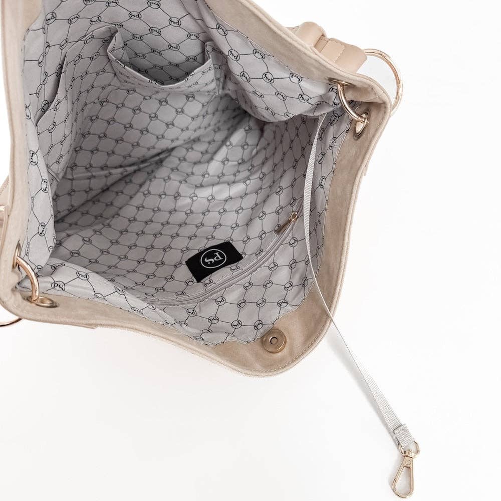 Rosalie Rivet Suede Hobo Bag - Black