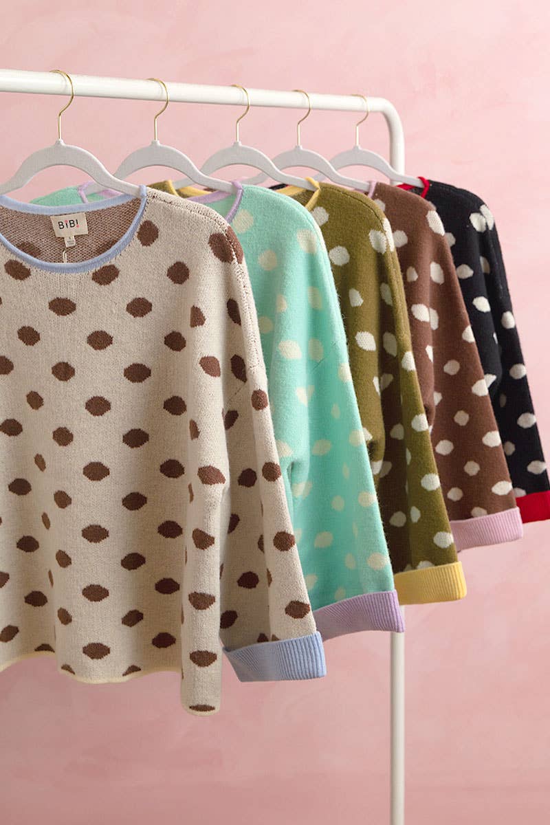 Roll Up Polka Dot Sweater