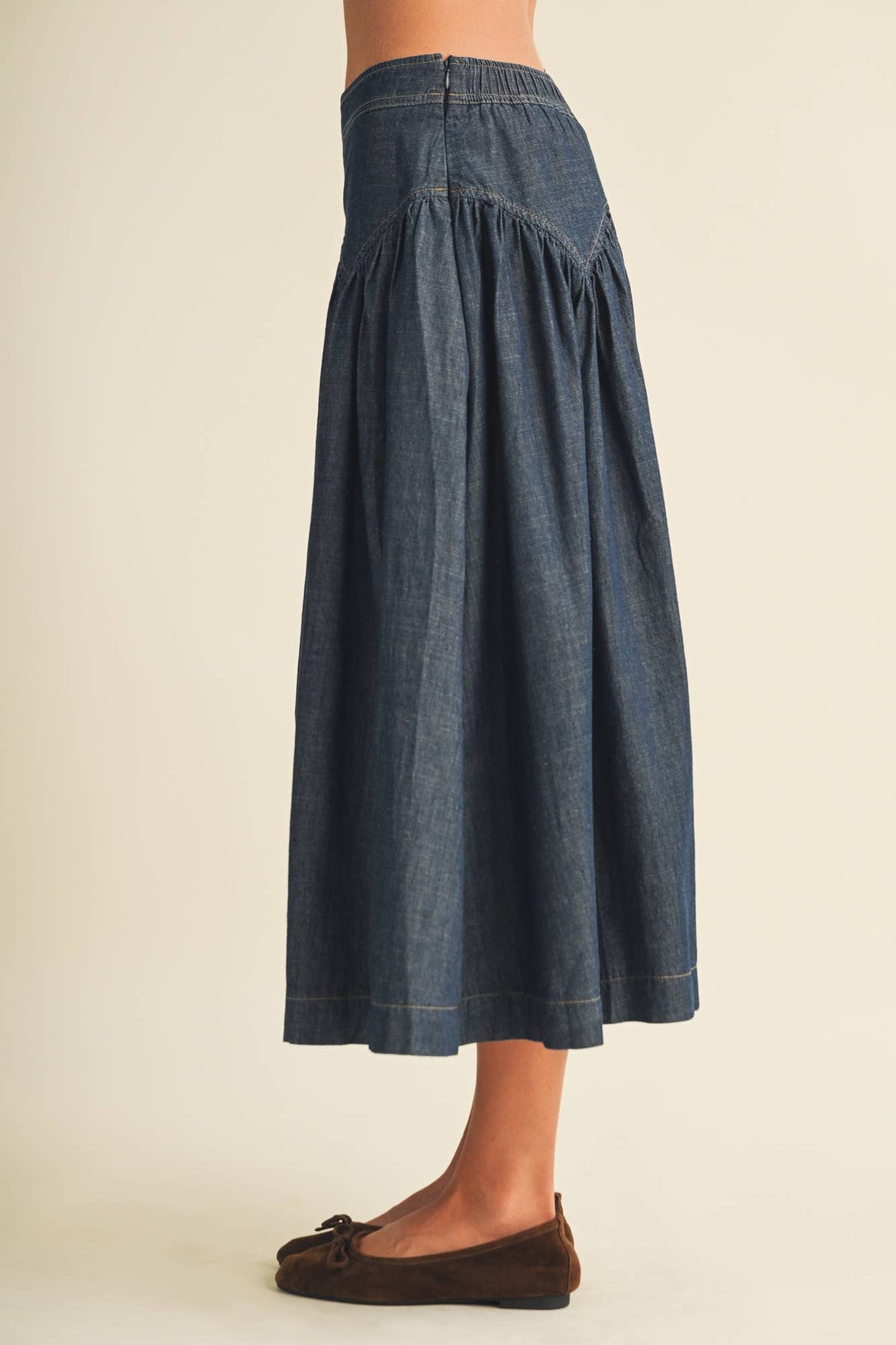 Denim Midi Skirt