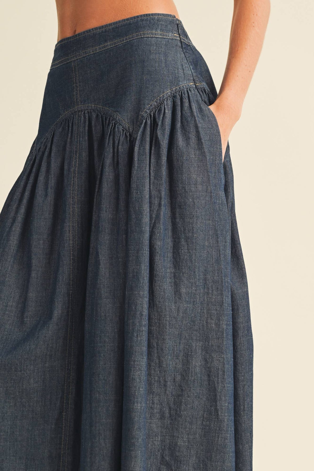 Denim Midi Skirt