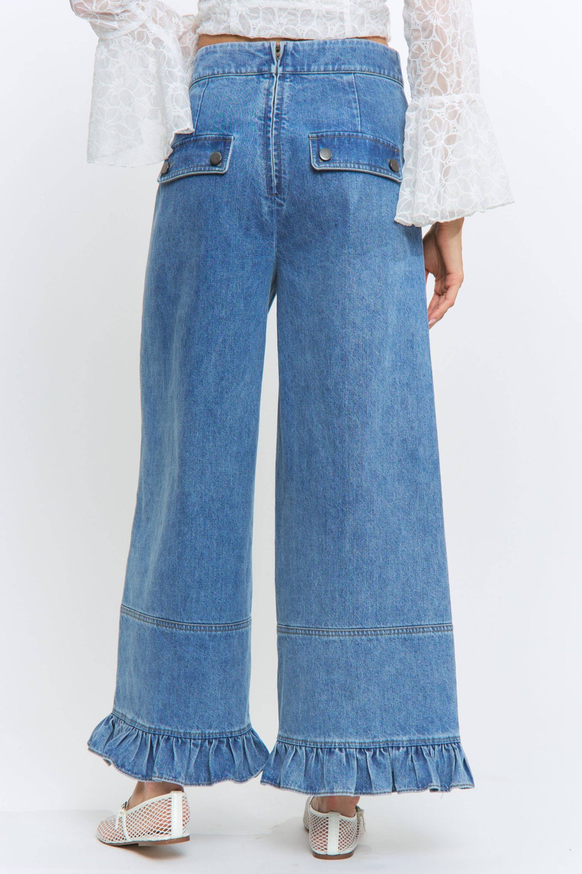 Denim Dreams Ruffle Trouser