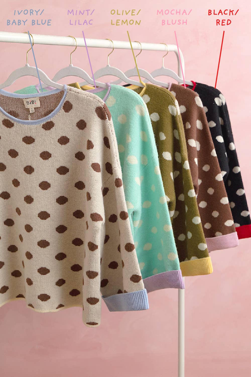 Roll Up Polka Dot Sweater
