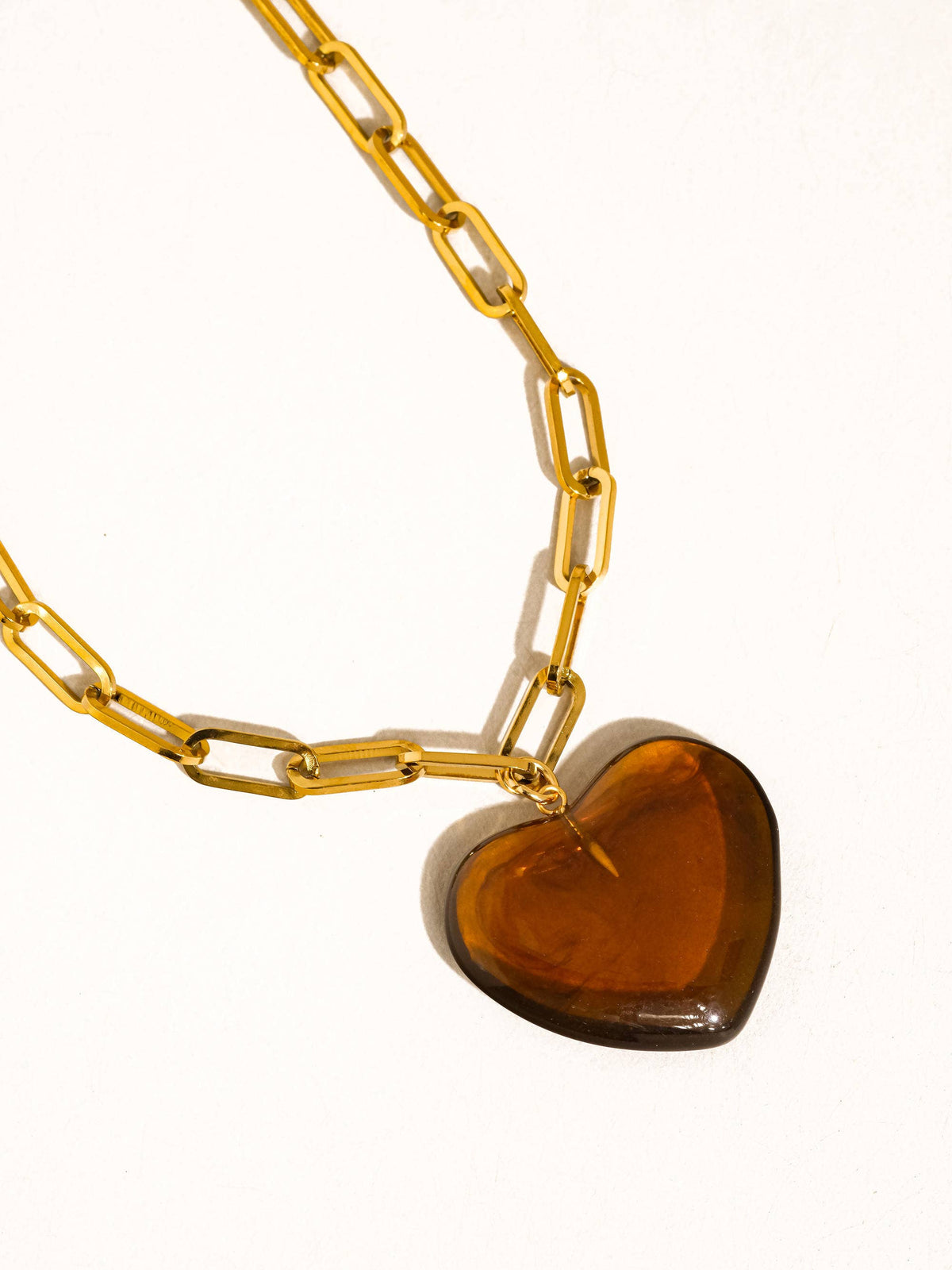 Marble Heart Chain Necklace