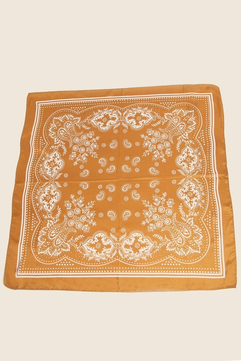 Light Paisley Neck Scarf - Rust Orange