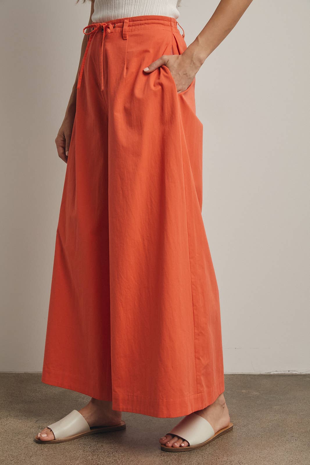 Statement Tan Drawstring Pant
