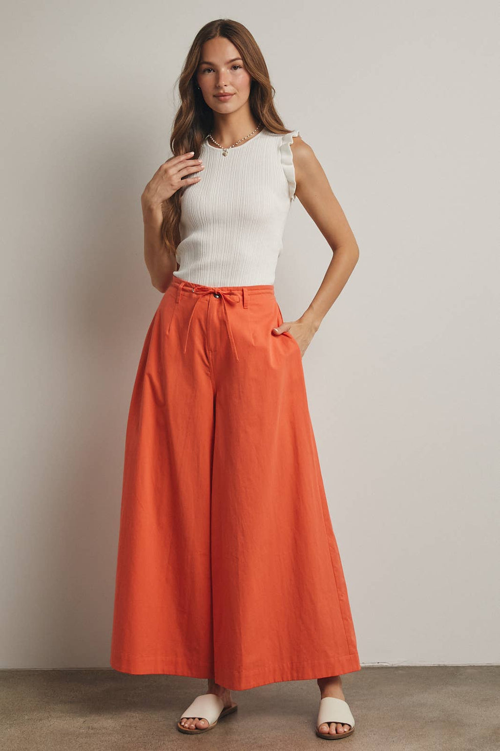 Statement Tan Drawstring Pant