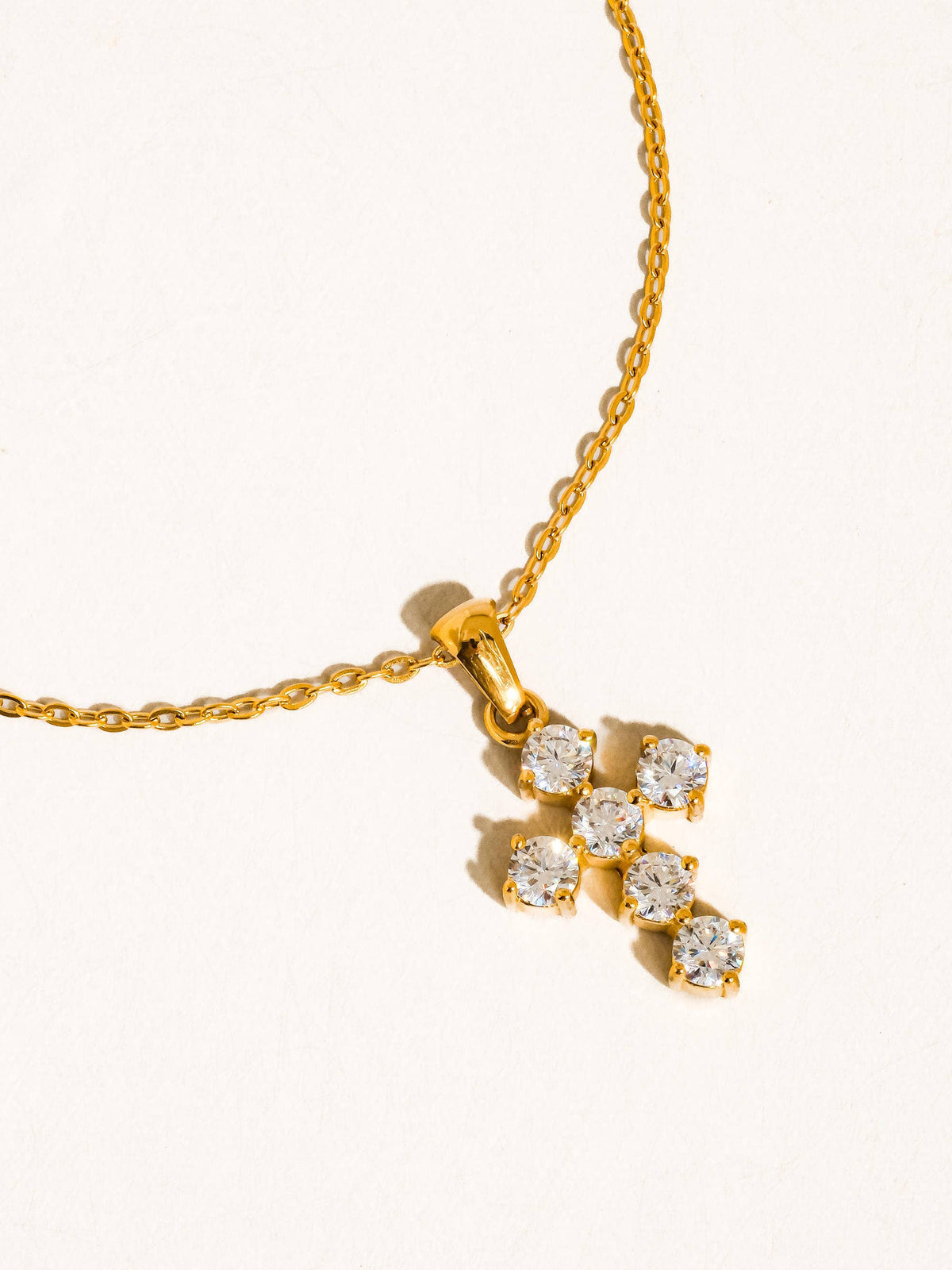 18K Gold Non-Tarnish Dainty Cross Necklace