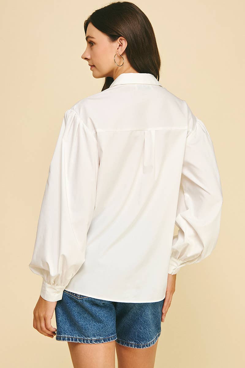 Front Tie Button Down Blouse – The Statement Place
