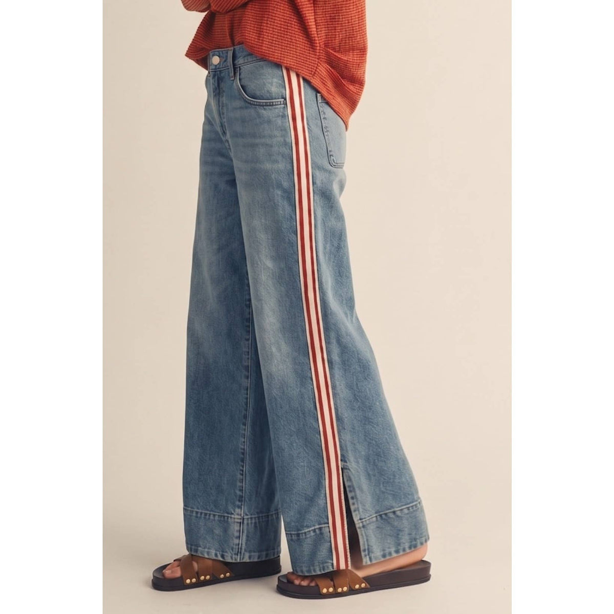 COMING SOON - Heritage Stripe Retro Wide Leg Denim