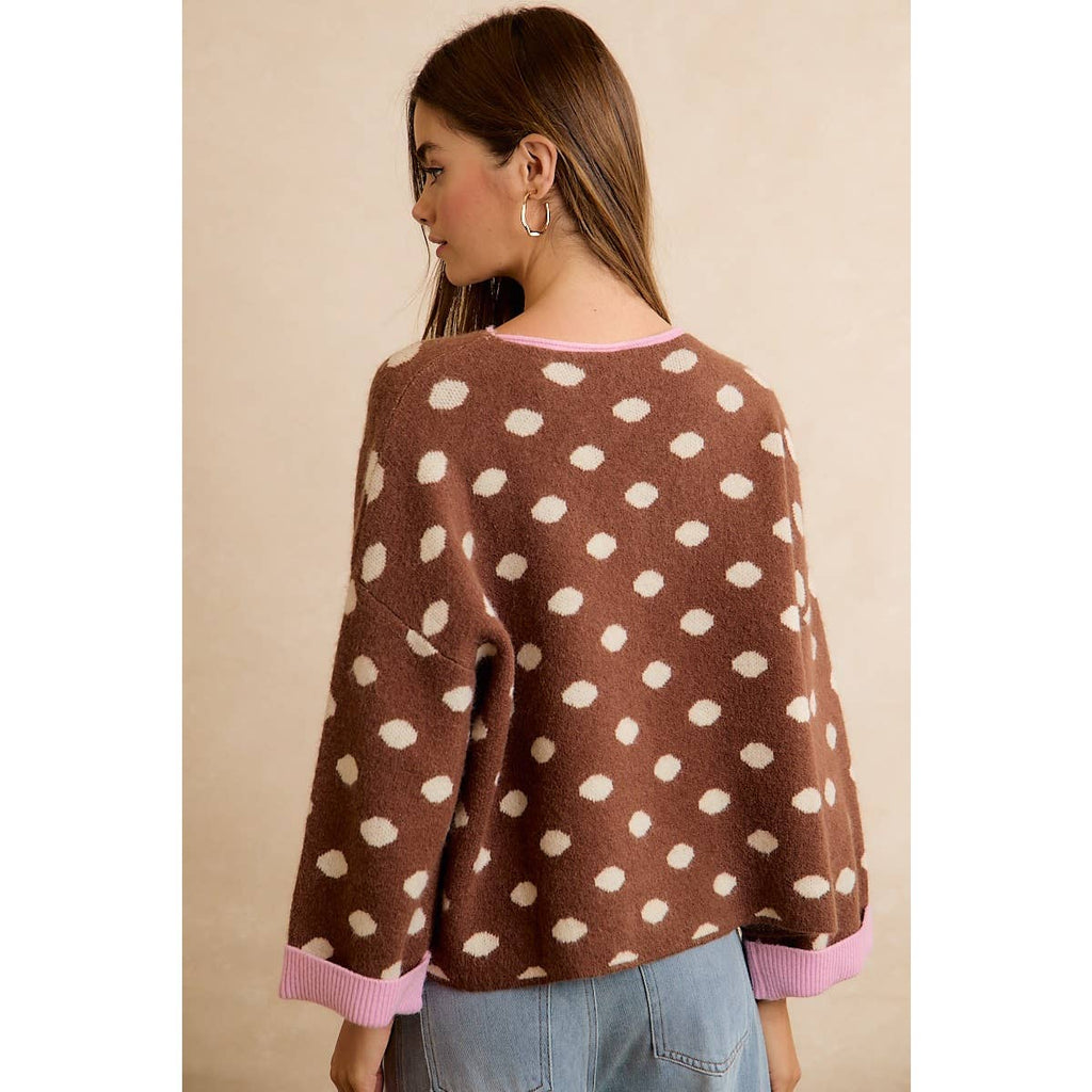 Roll Up Polka Dot Sweater