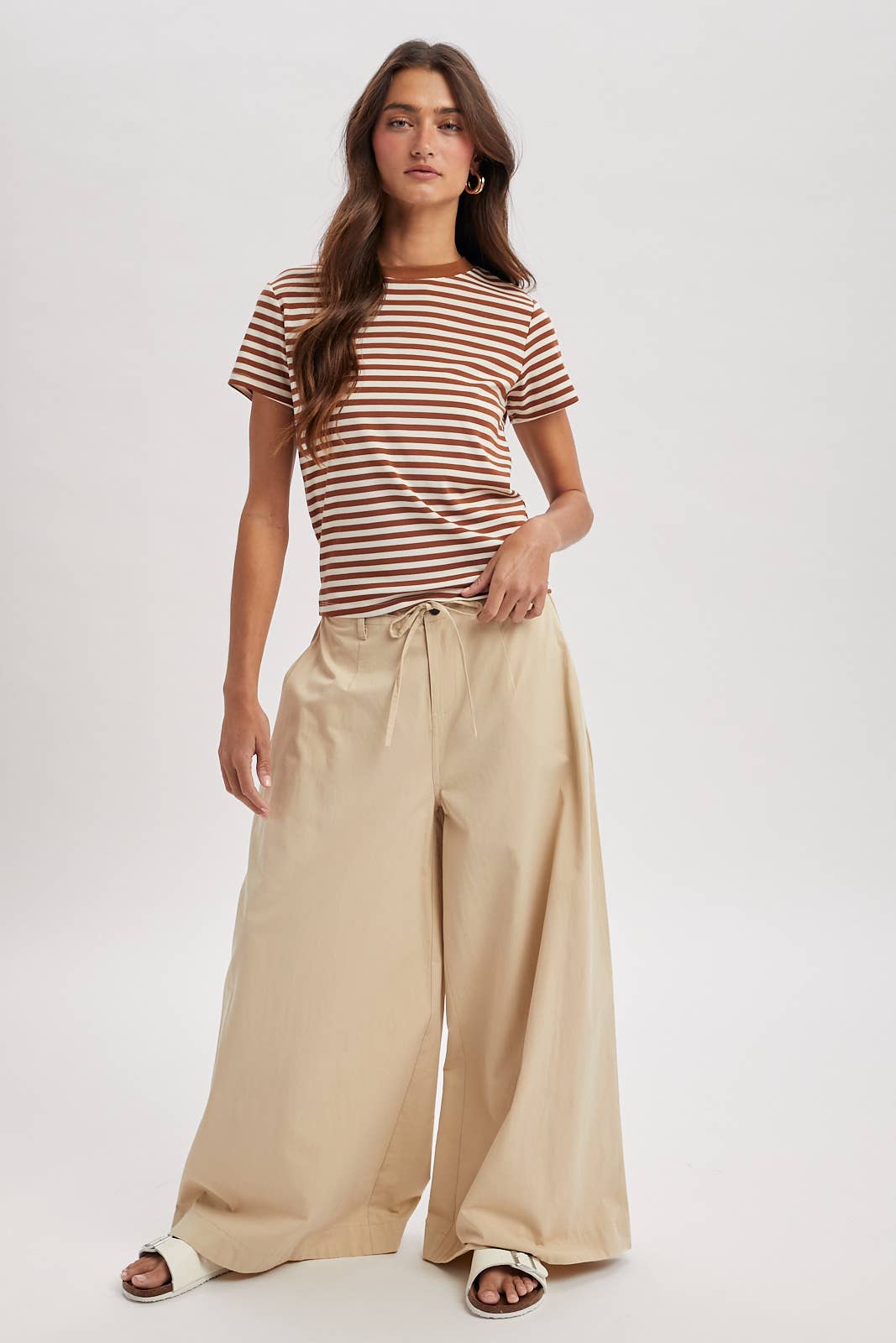 Statement Tan Drawstring Pant