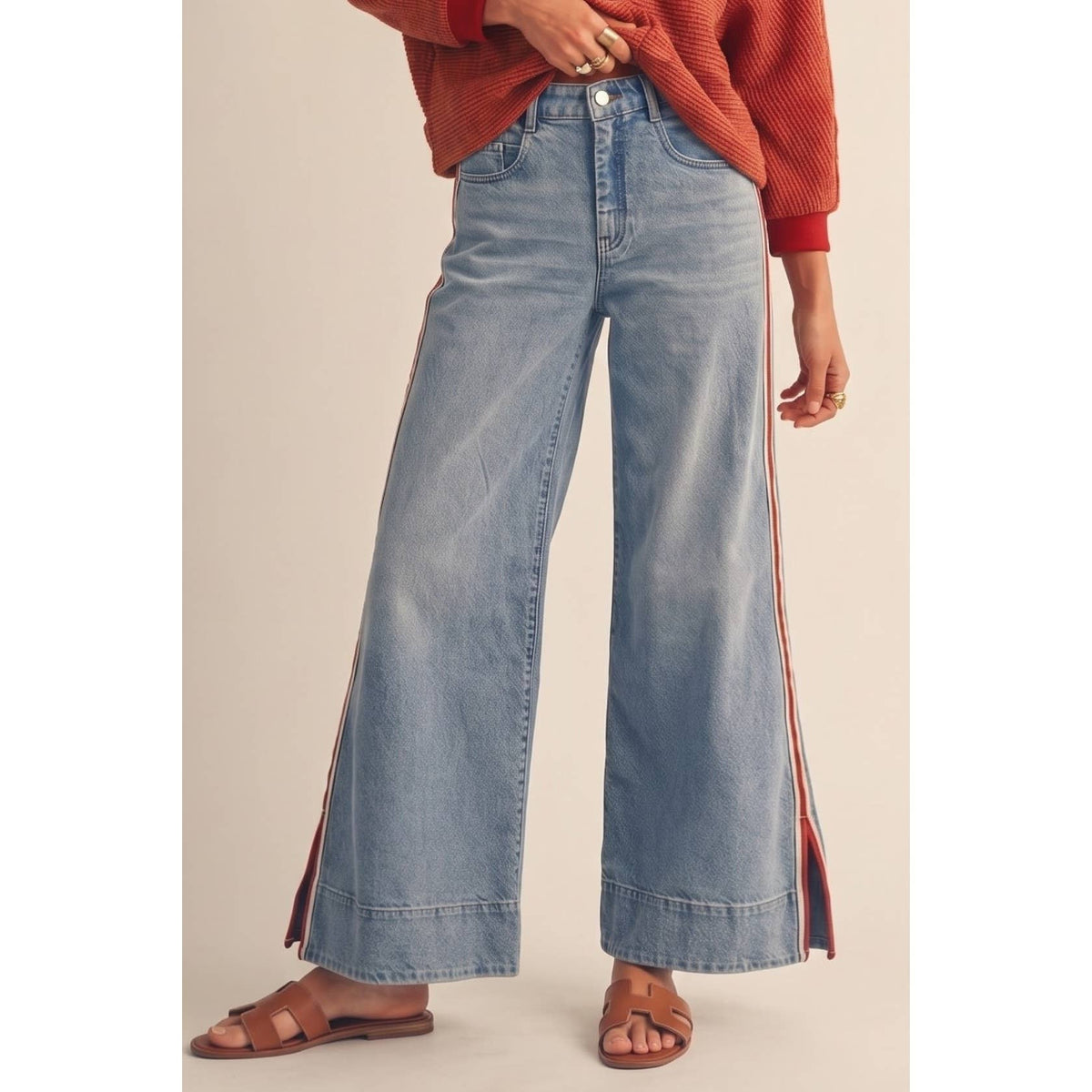 COMING SOON - Heritage Stripe Retro Wide Leg Denim