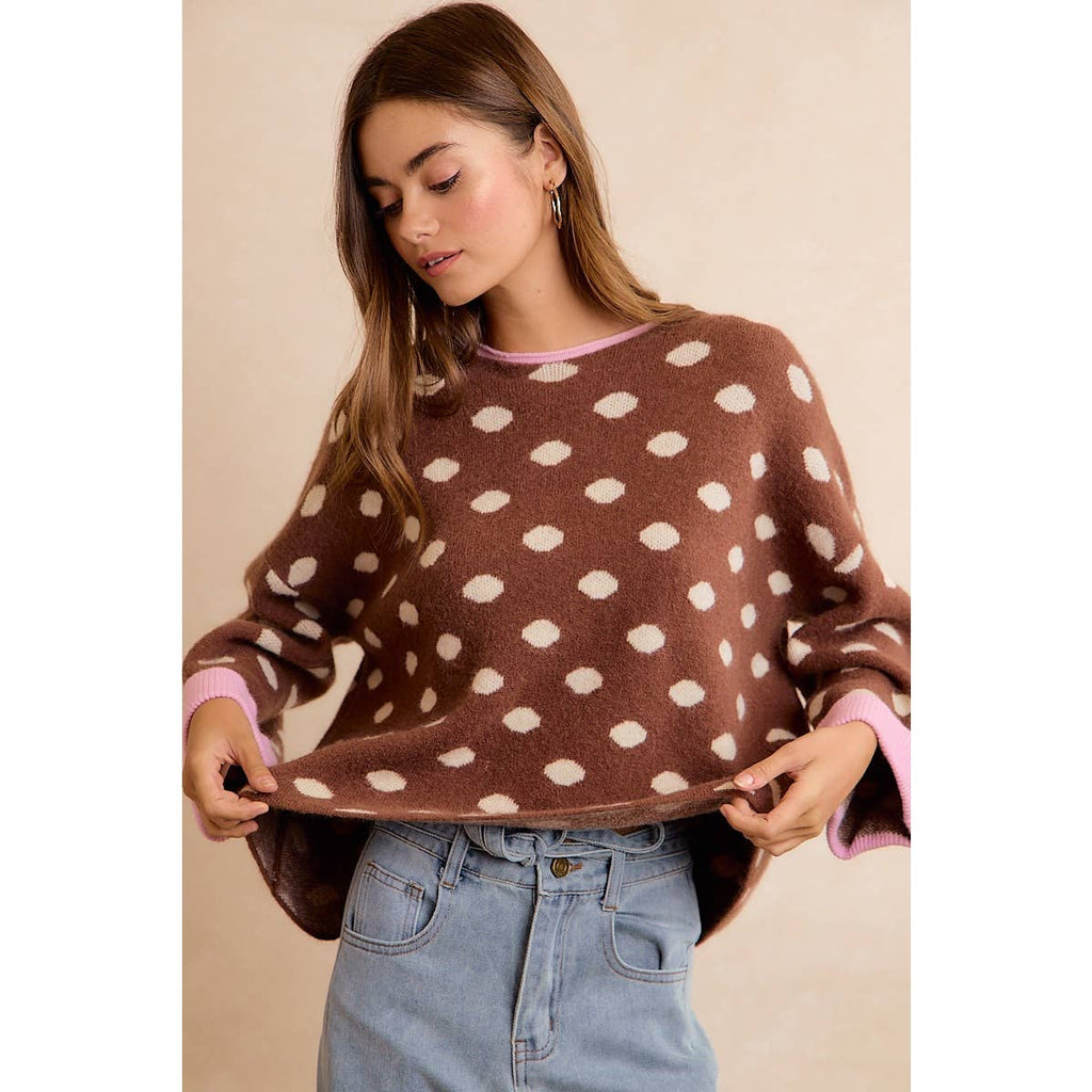 Roll Up Polka Dot Sweater
