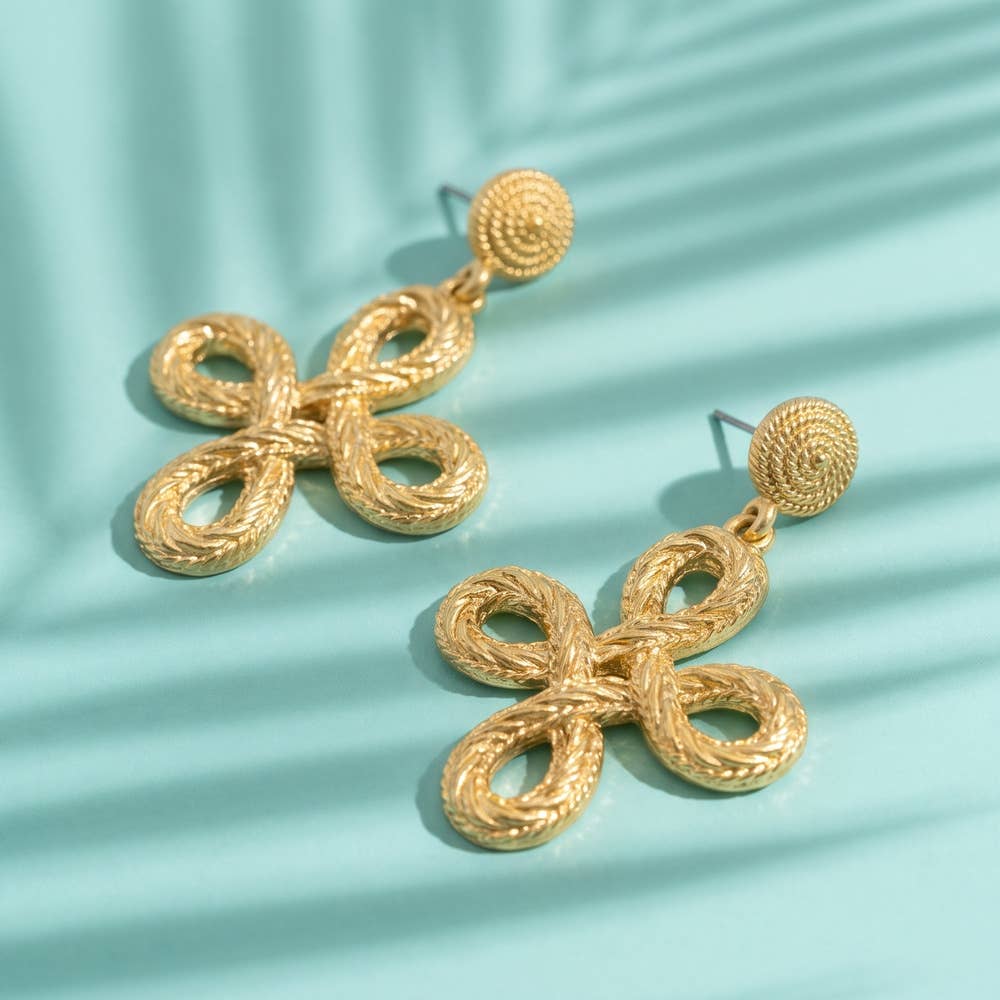Braided Rope Knot Drop Earrings