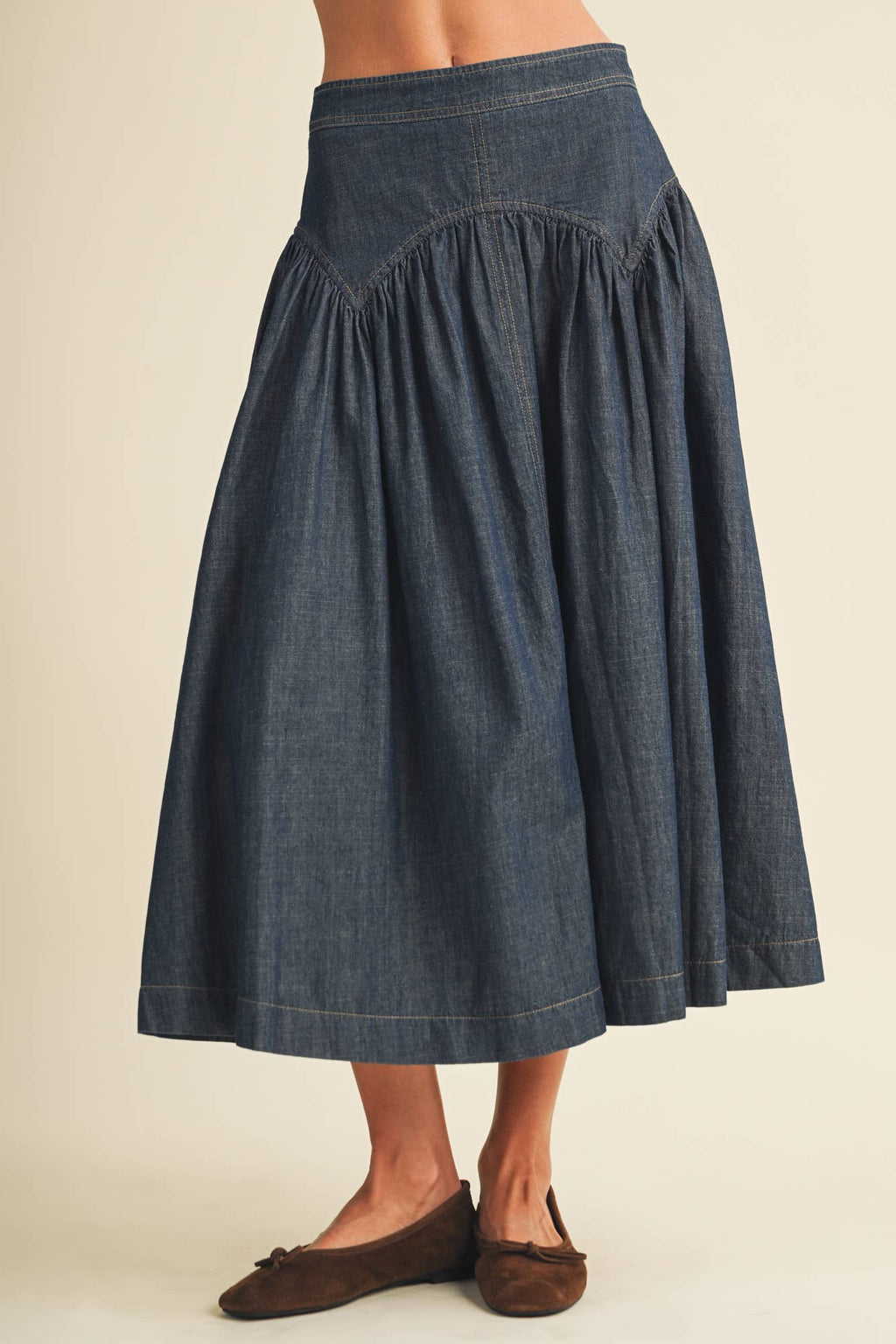 Denim Midi Skirt