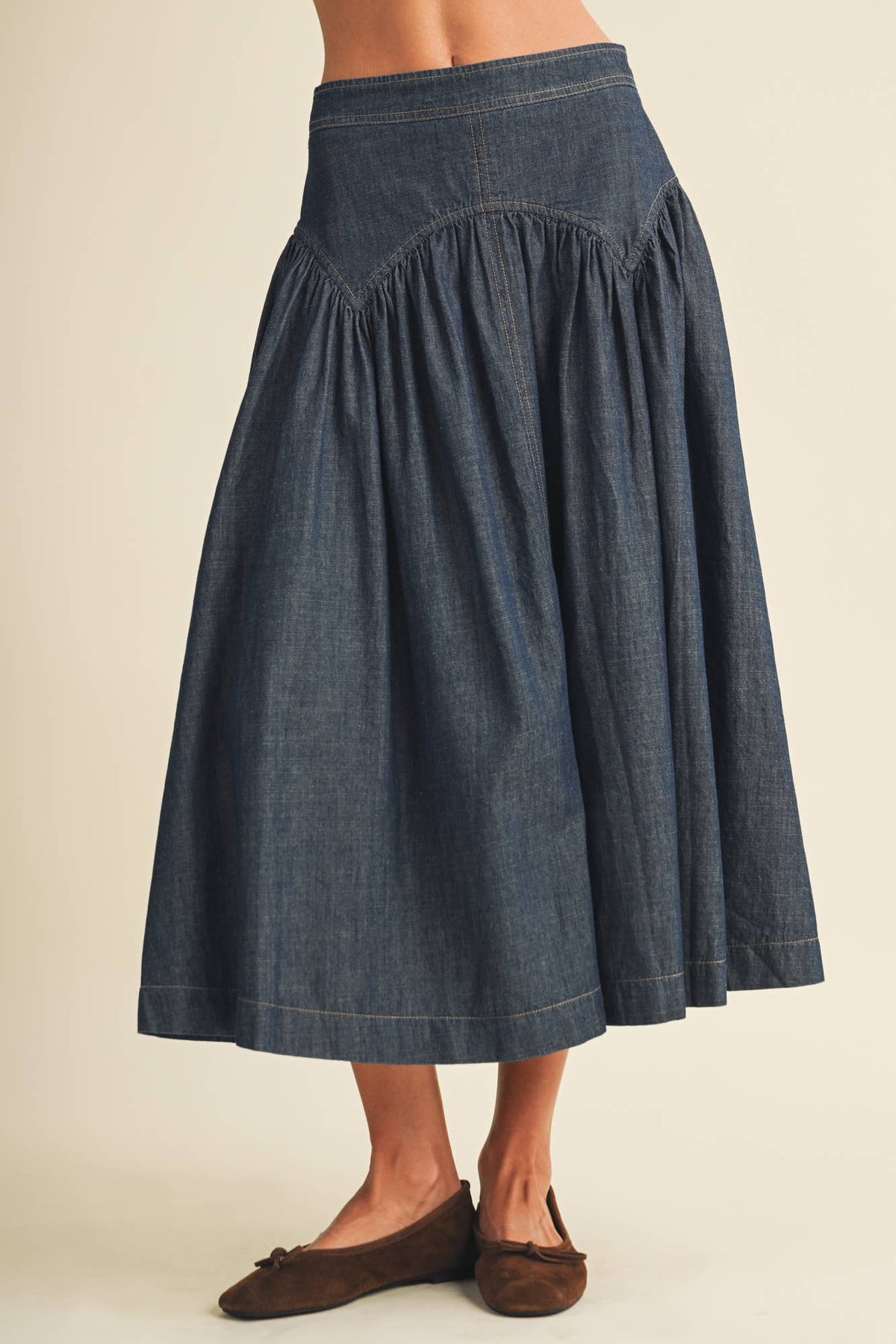 Denim Midi Skirt